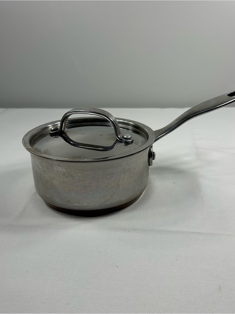 RARE Vtg Revere Ware SX 01B Chefs Request 1 Qt Sauce Pan w Lid Thick Copper Base
